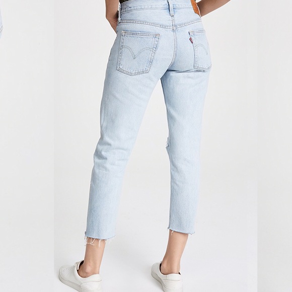 Levi's Denim - Levi’s 501 Wedgie DIY Cropped Taper Jeans Big E Levi's Denim - Levi’s 501 Wedgie DIY Cropped Taper Jeans Big E